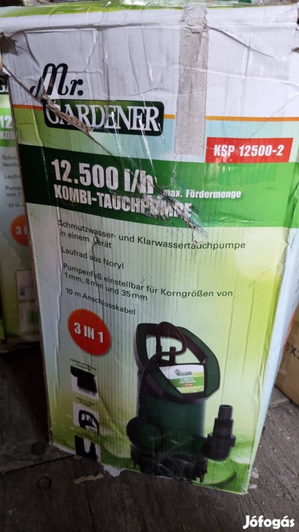 Mr.Gardener kombinált búvárszivattyú 12500L-es szennyvíz szivattyú