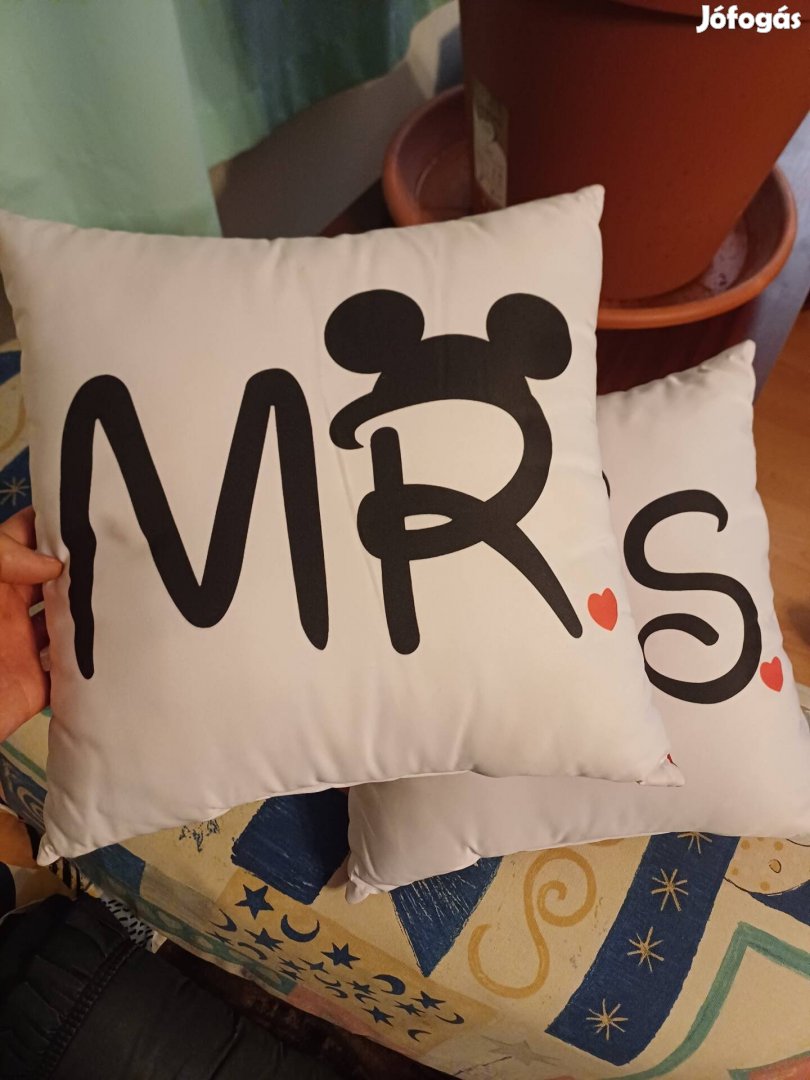 Mr&Mrs párna szett (nem használt, piros, fehér)