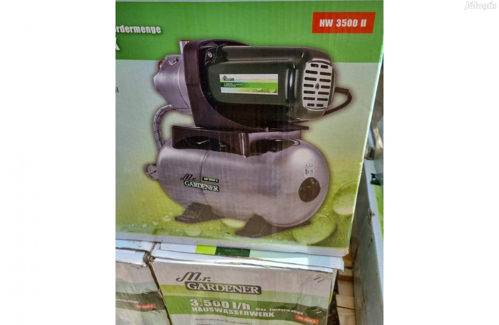 Mr. Gardener 1000W házi vízmű acél tartállyal, nyomásmérővel hidrofor