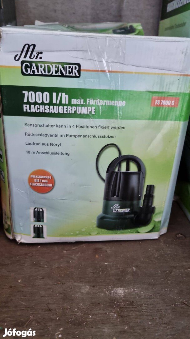 Mr. Gardener lapos szivattyú, búvárszivattyú, 7000liter/h teljesítmény