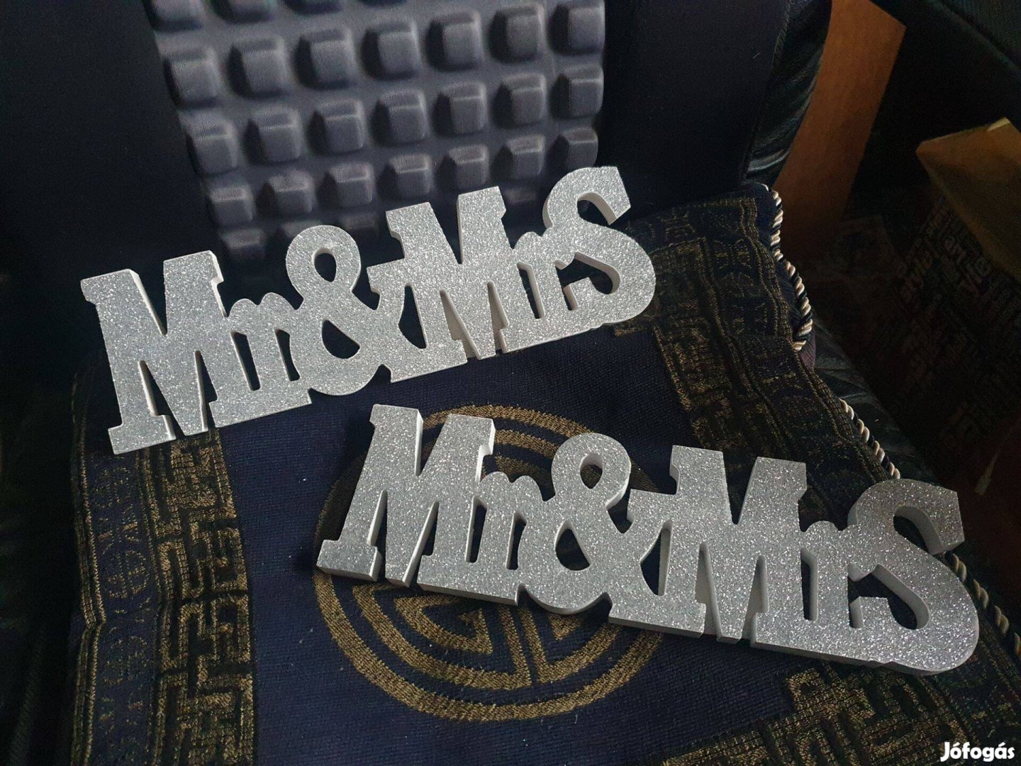Mr & Mrs 3 D asztali dísz, esküvői dekoráció - új