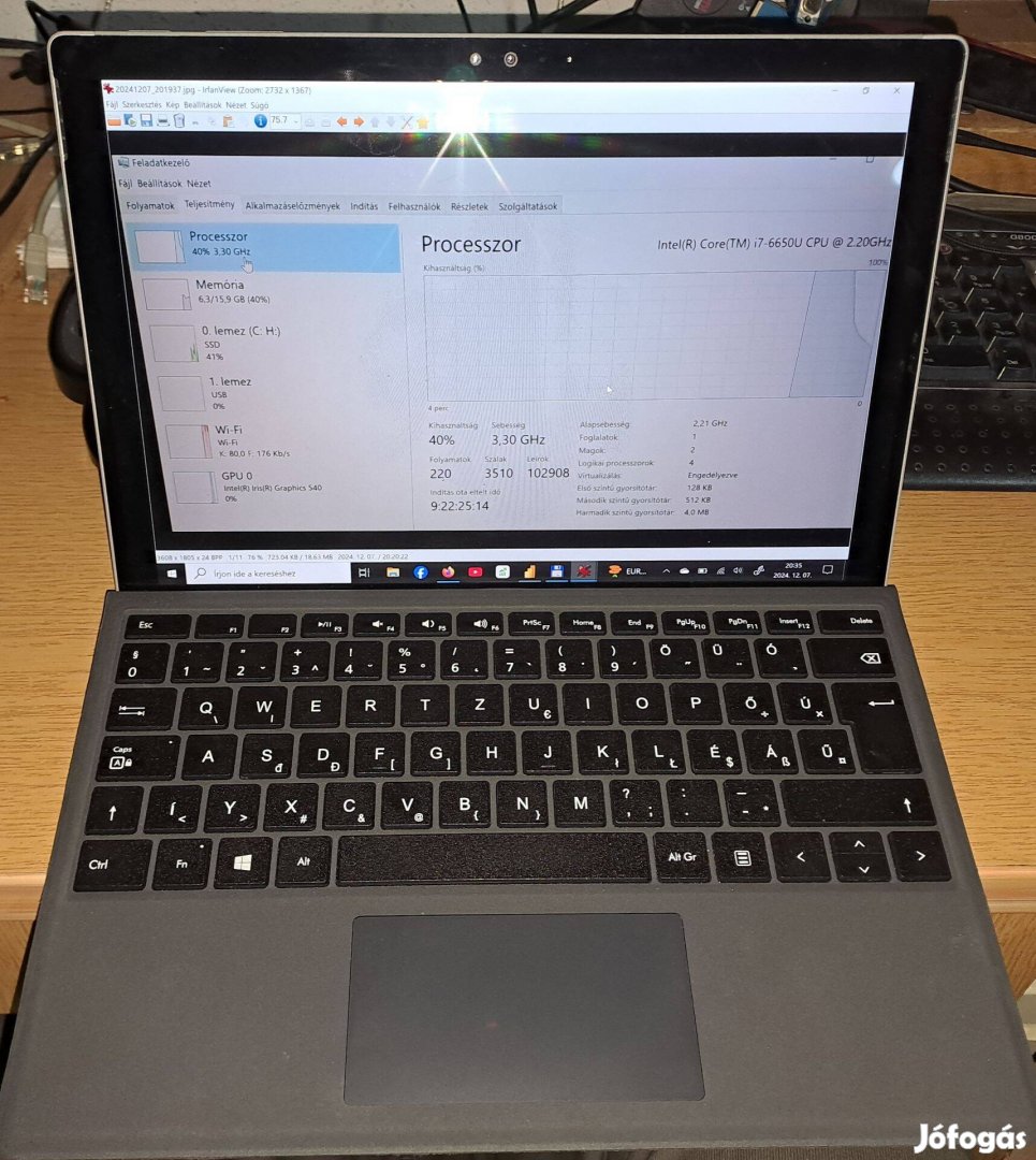 Ms Surface Notebook Tablet i7 6th 16GB Ram 512SSd Dokkoló