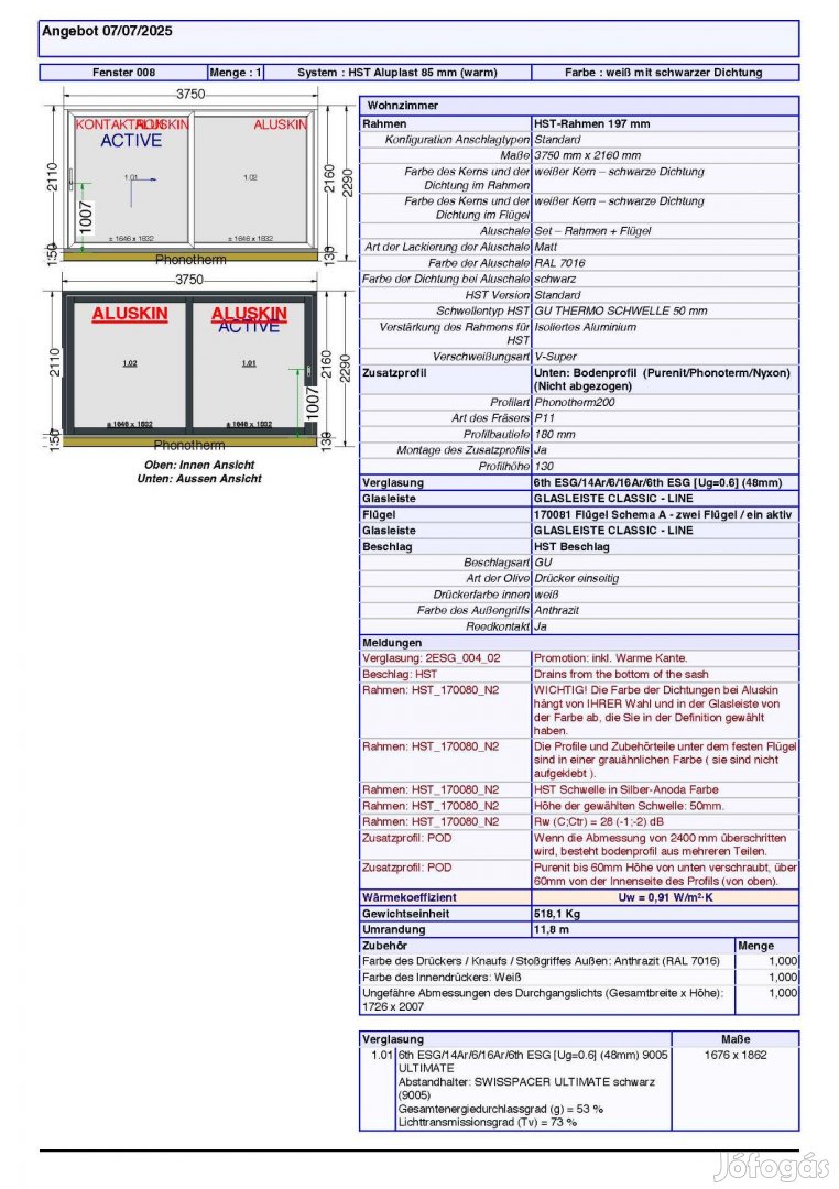 Műanyag Alumínium emelő toló ajtó