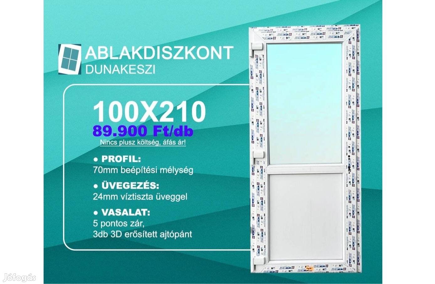 Műanyag, 100x210-es bejárati ajtó Akció!!!
