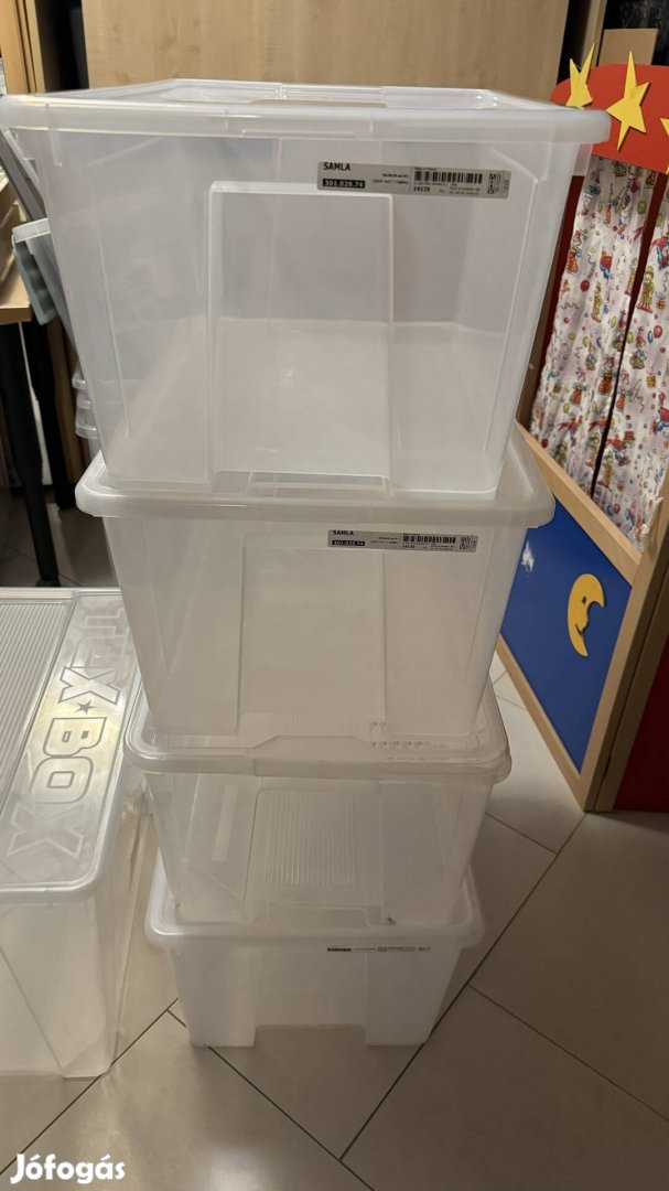 Műanyag doboz zárható tetővel - IKEA Samla 