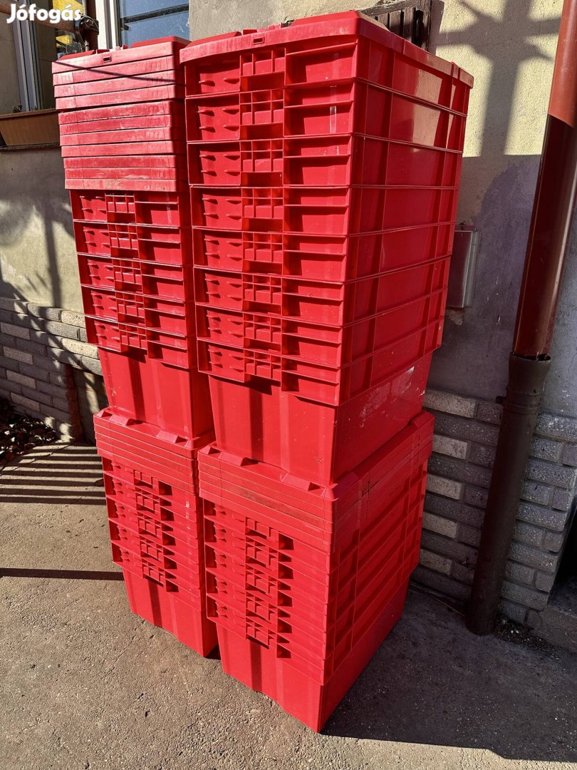 Műanyag láda HDPE (40x60x33 cm) piros