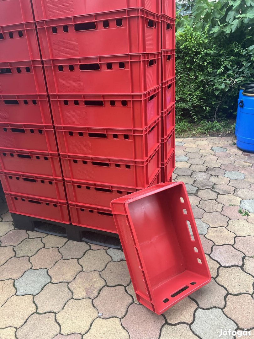 Műanyag láda, tejes, húsos, Szüretelő, szerszámos, tároló, rekesz 