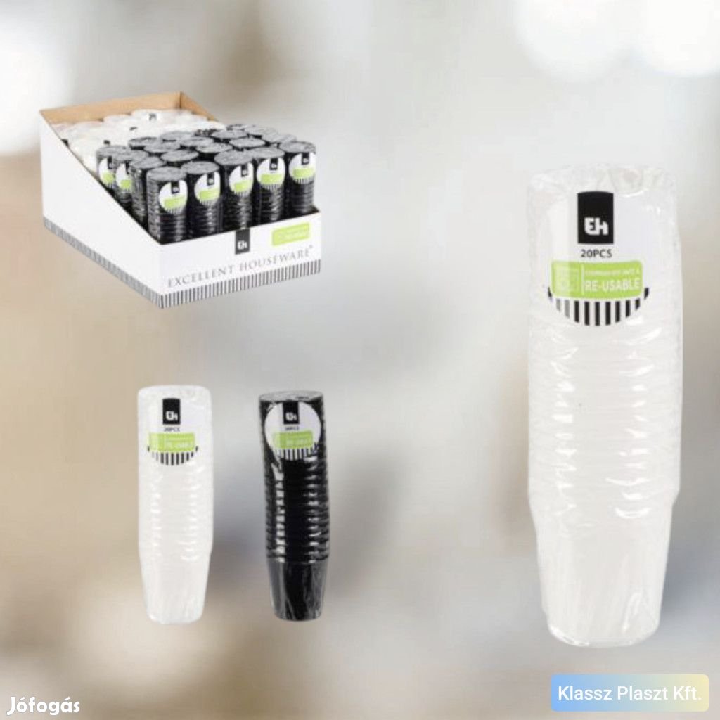 Műanyag pálinkás party pohár 30ml