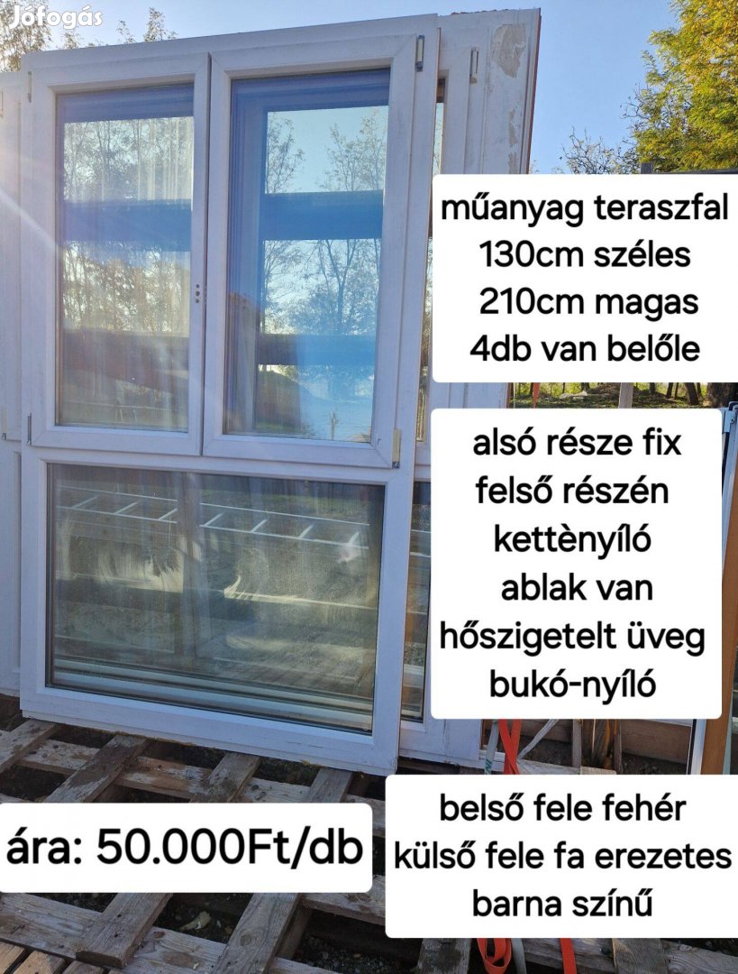 Műanyag teraszfal 130*210