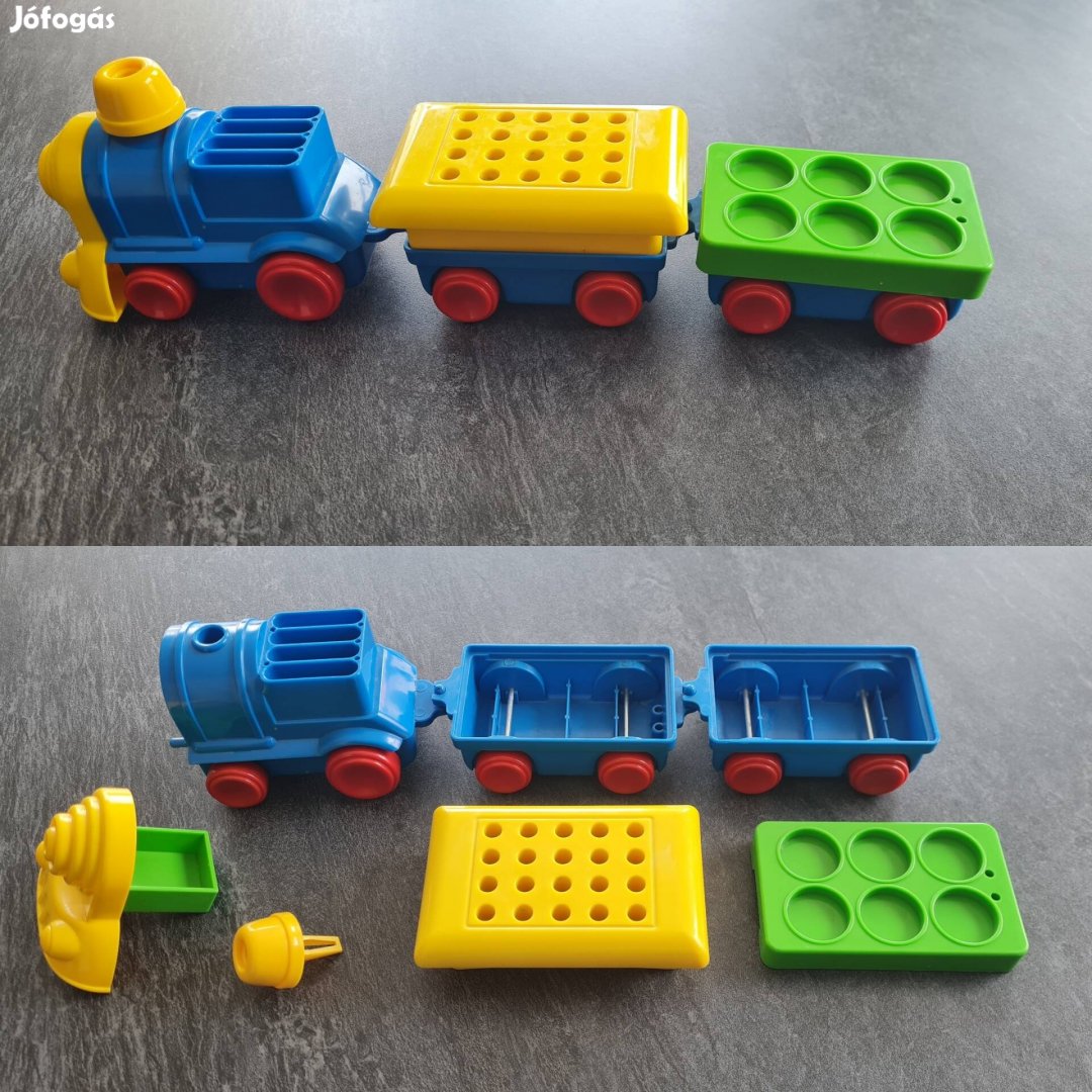 Műanyag vonat szett zsírkréta, színes ceruza, vízfesték