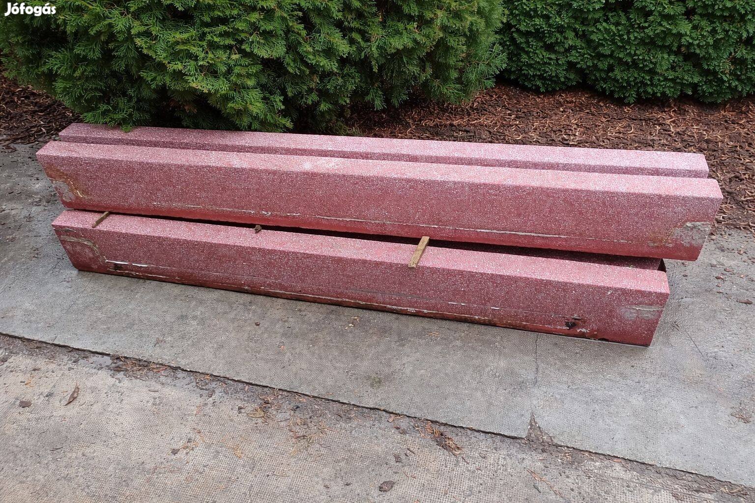 Műkő párkány bontott könyöklő kültéri