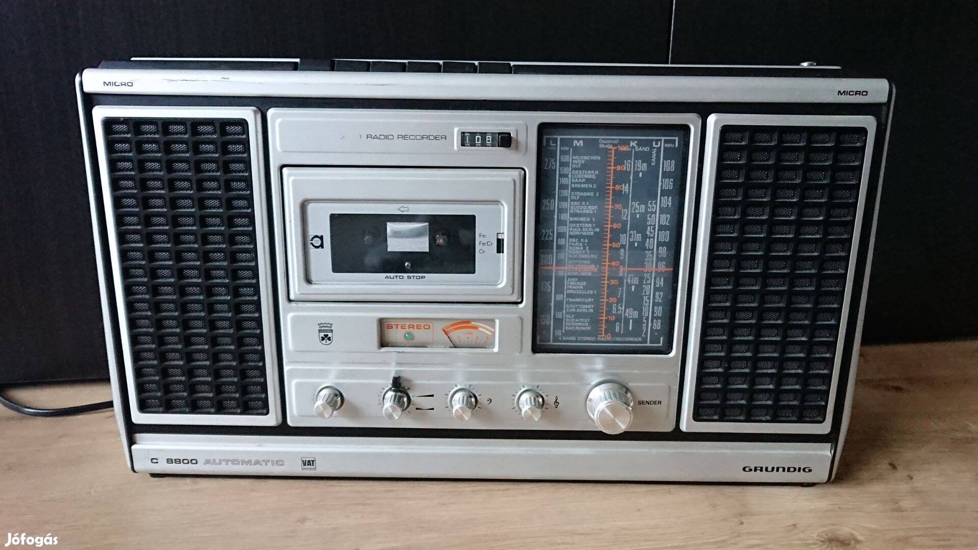 Működő Grundig C8800 Automatic retro boombox rádió kazettás magnó