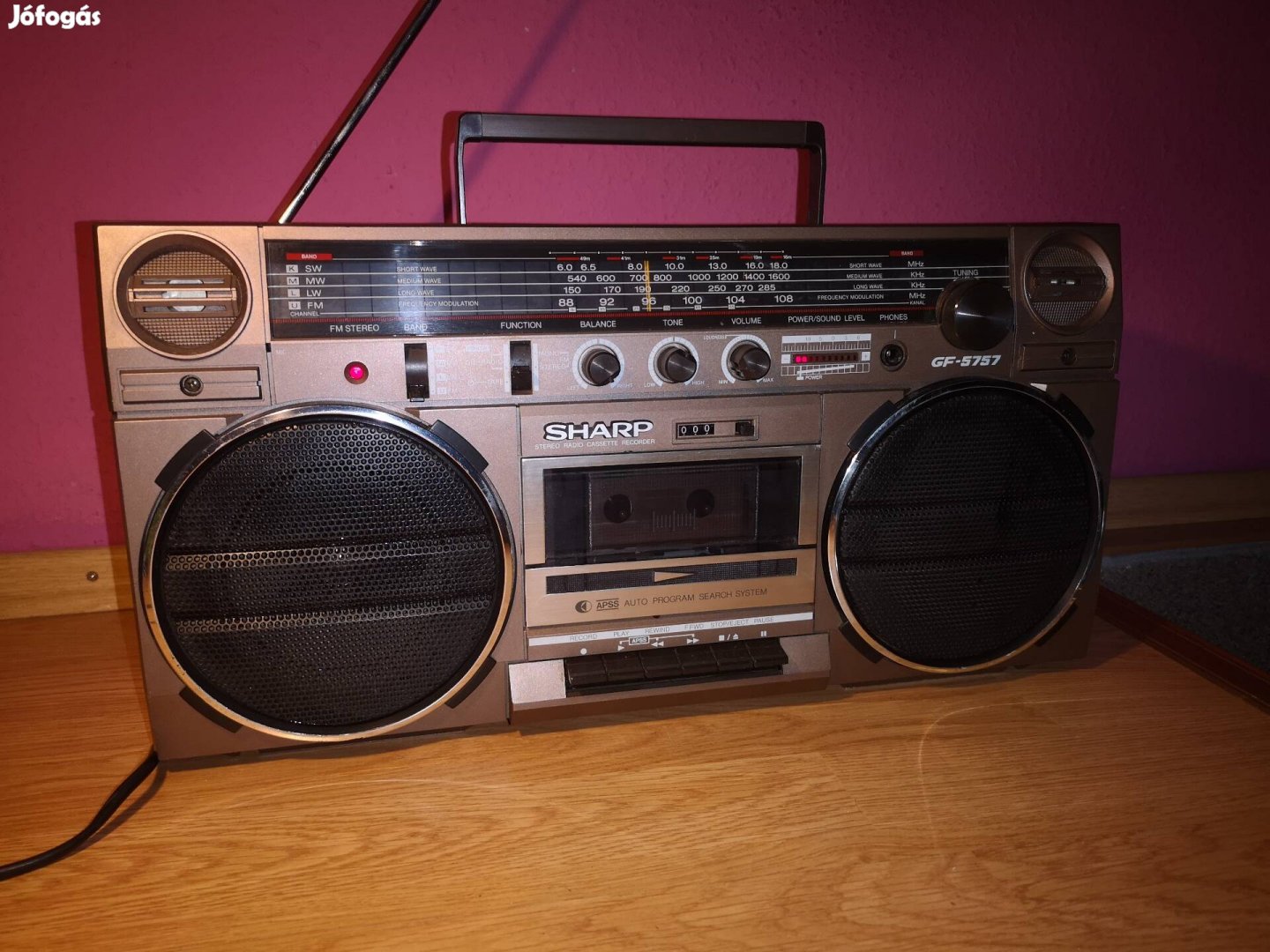 Működő Sharp GF- 5757 rádiómagnó boombox retró gyűjtőknek 