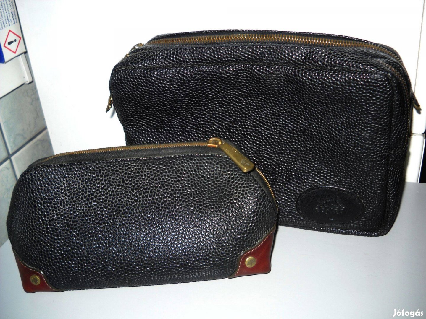 Mulberry női fekete antik bőrtáska kézitáska retikül