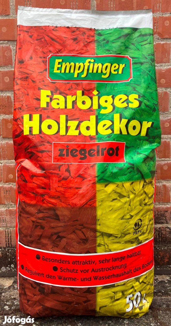 Mulcs, kerti dekor, vörös, bontatlan csomagolásban 50 l