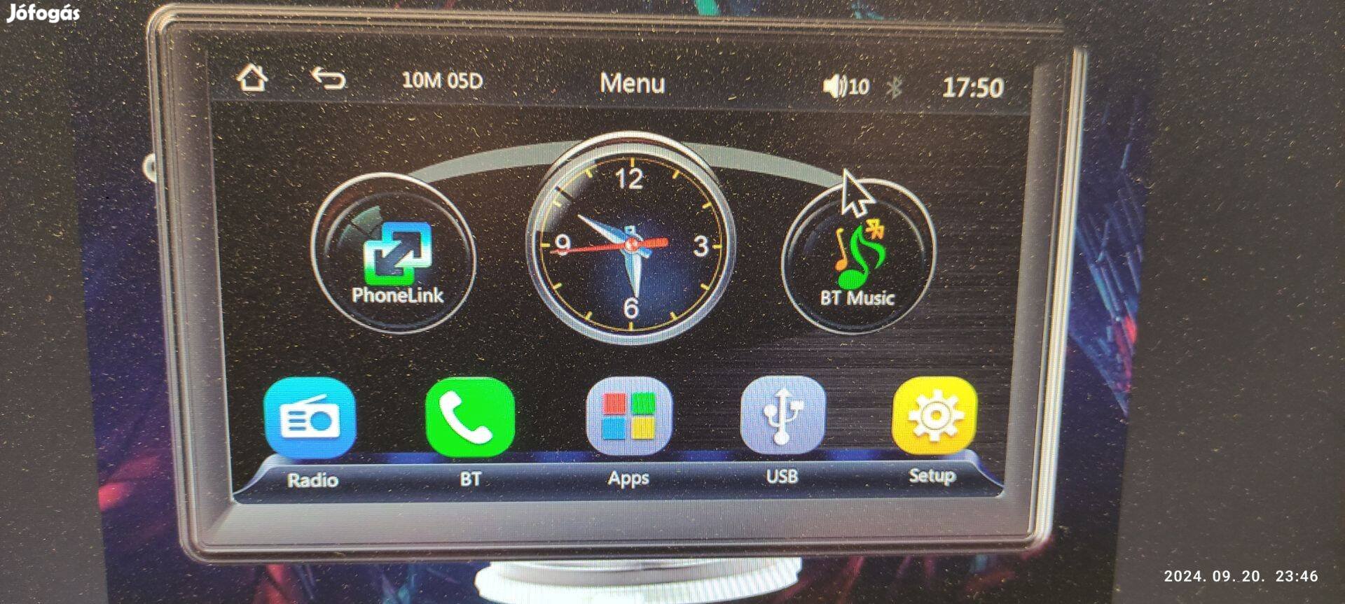 Multimédiás autó videolejátszó vezeték nélküli 7" carplay androidautó