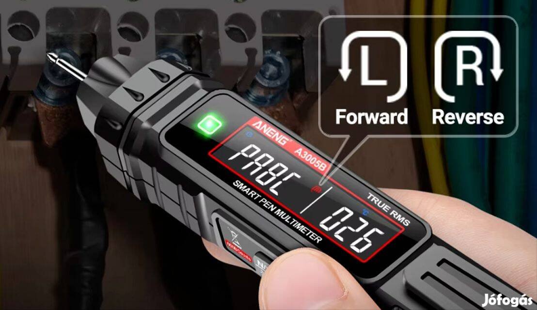 Multiméter Aneng A3005B, fázis sorrend érzékelés, automata méréshatár