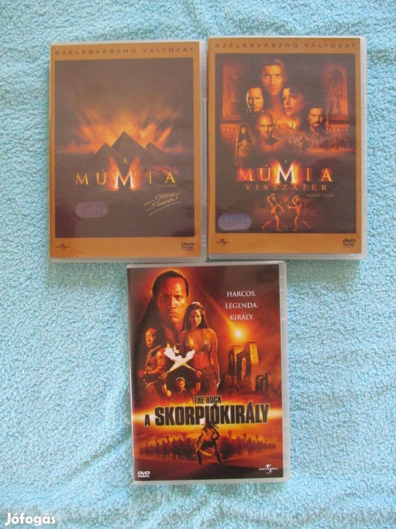 Múmia DVD I-II. + Skorpió Király egyben 900Ft/3db kiváló áll