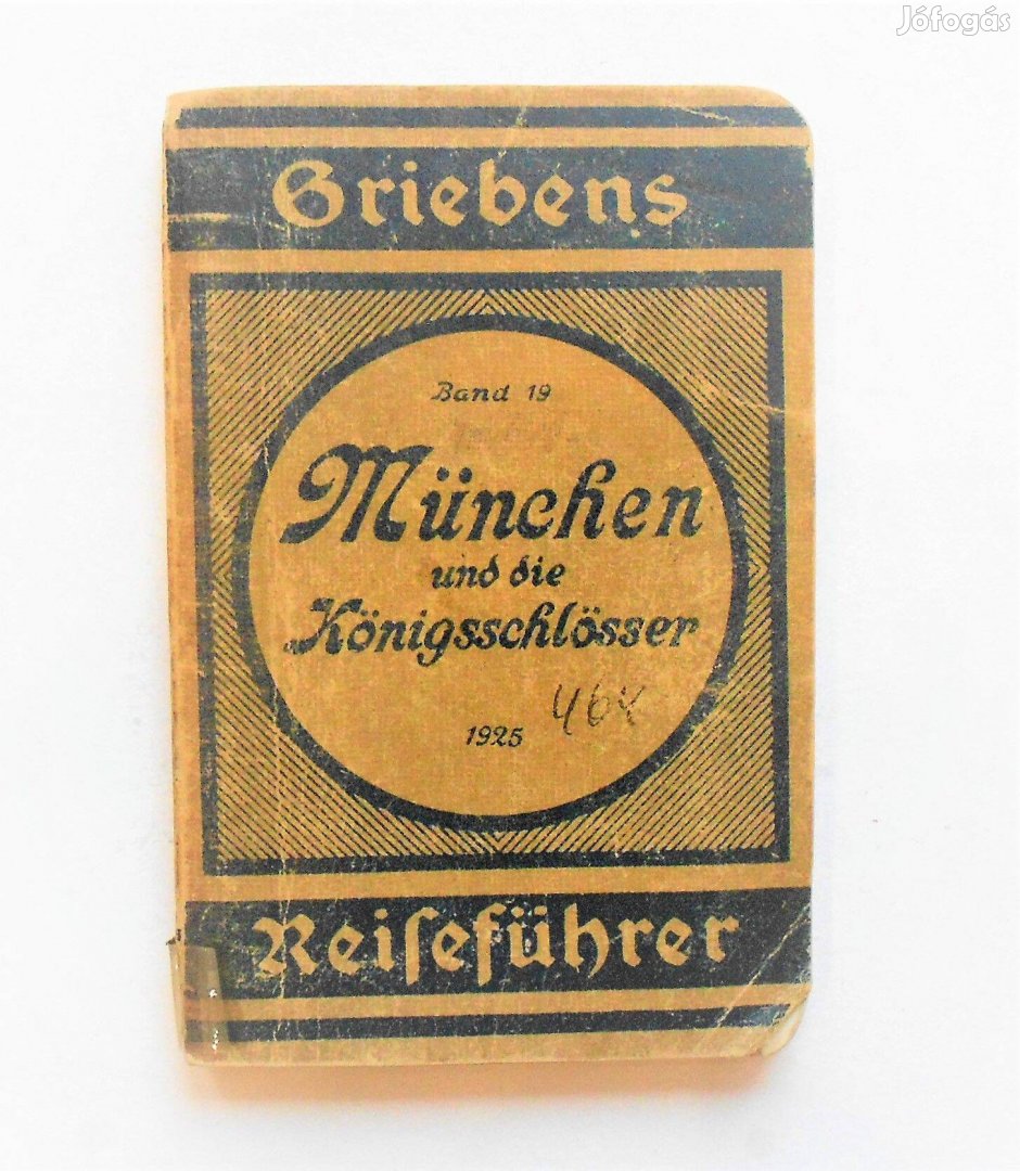 München Griebens régi német utikönyv térképpel 1925