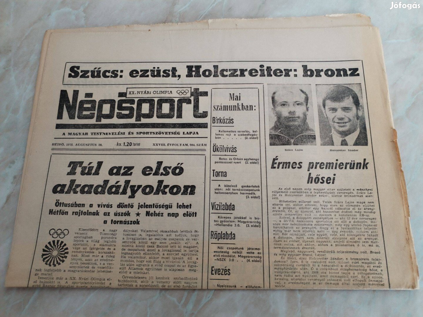 Müncheni Olimpiát tudósító Népsport 1972