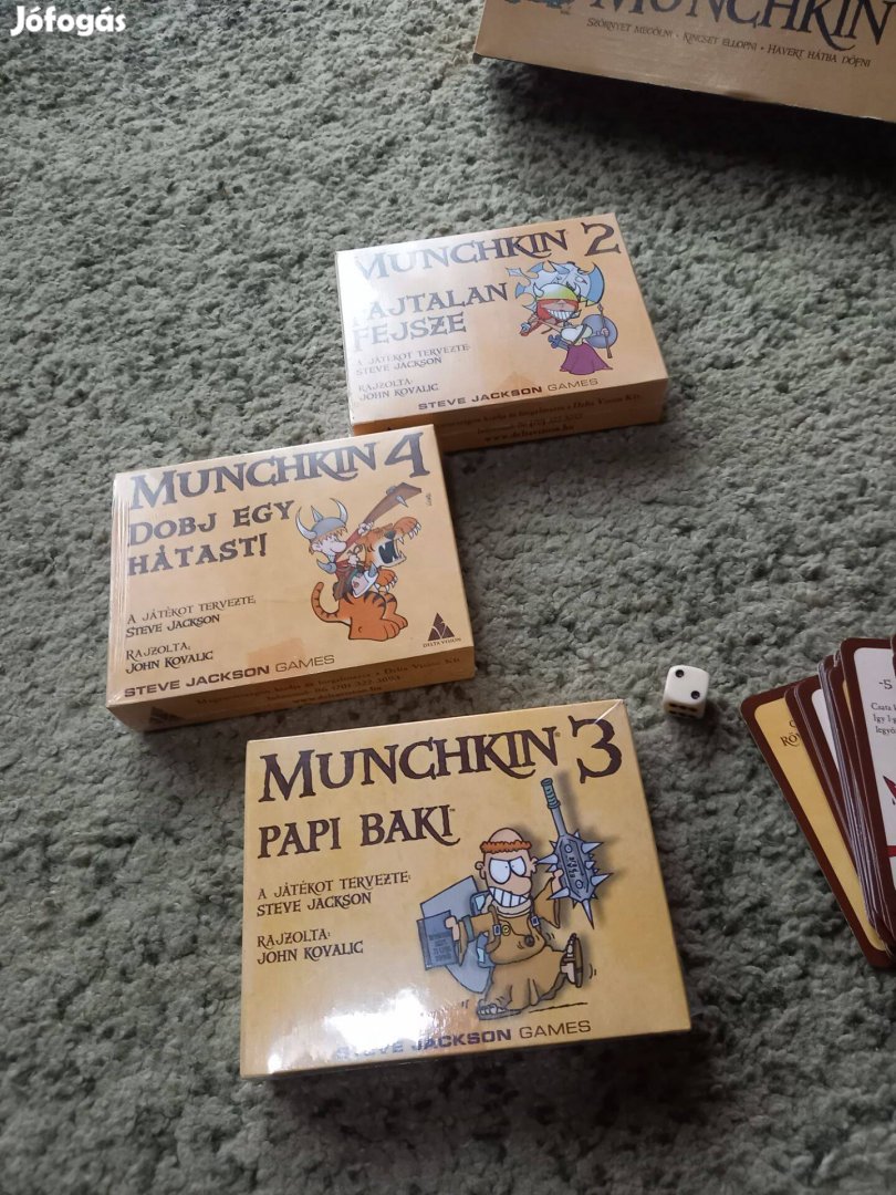 Munchkin alap játék + 2-3-4-es kiegészítő