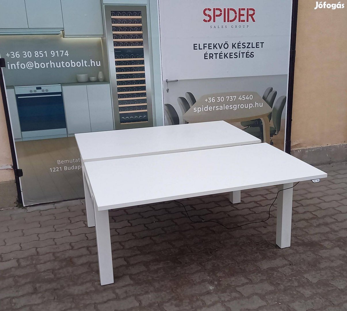 Munkaállomás, elektromosan emelhető íróasztalok,2 személyes - használt