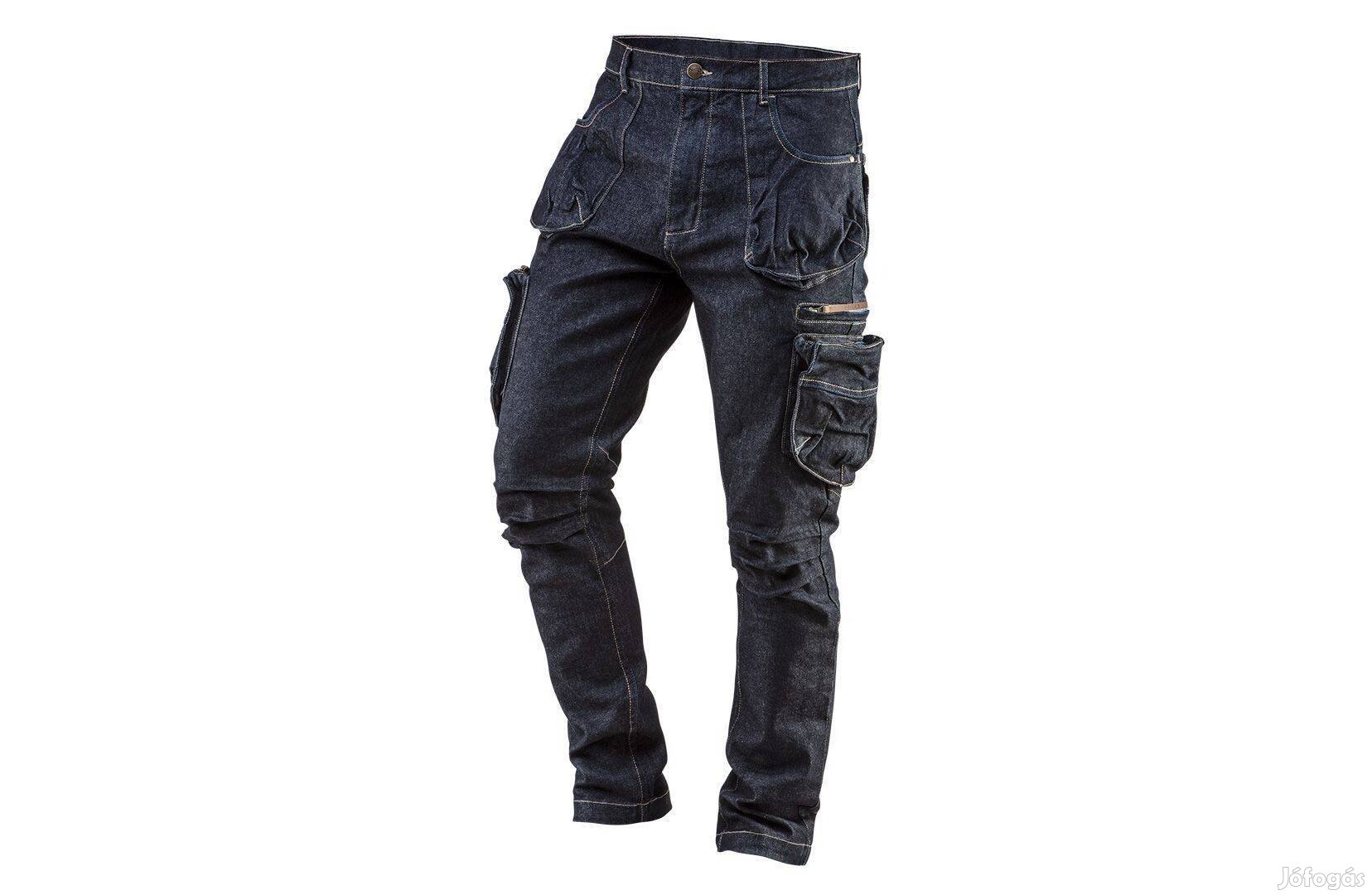 Munkanadrág, farmer, DENIM, 98% pamut, 410 g/m2, L