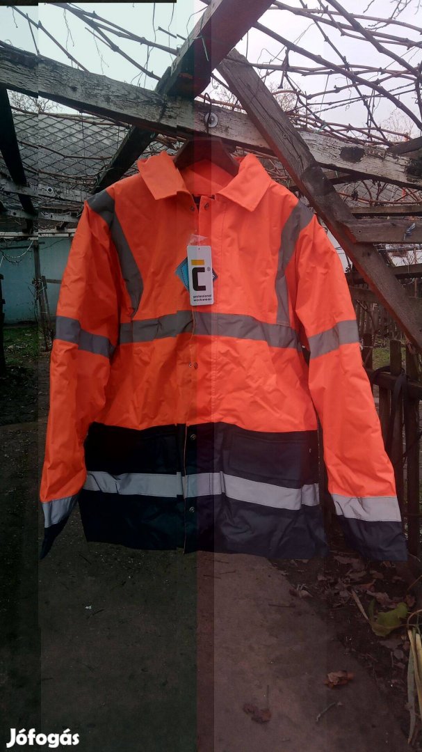 Munkás kabát, fényvisszaverő