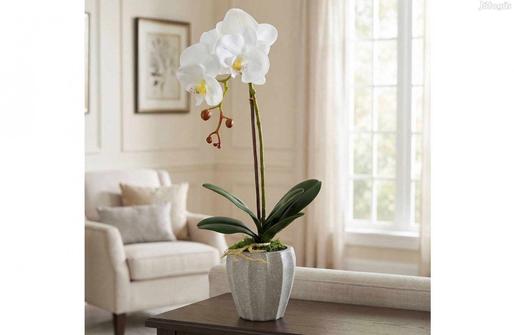 Műnövény dekoráció - orchidea - 3 féle - 45 cm