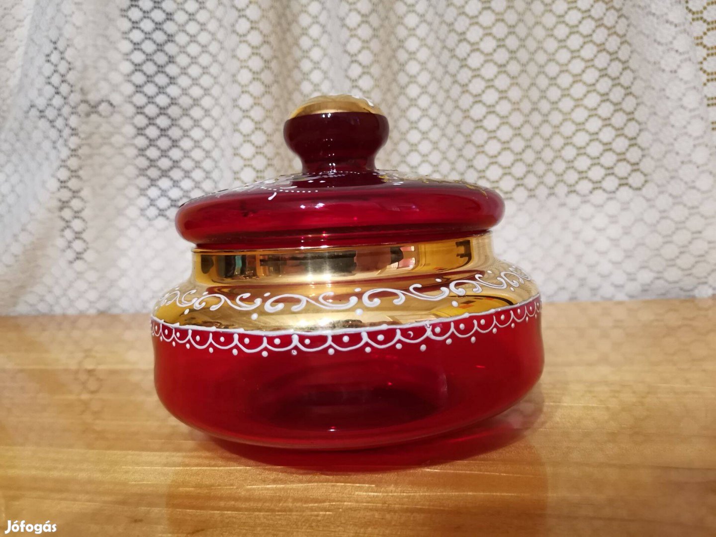 Murano bonbon tartó 18 karátos arannyal bevonva