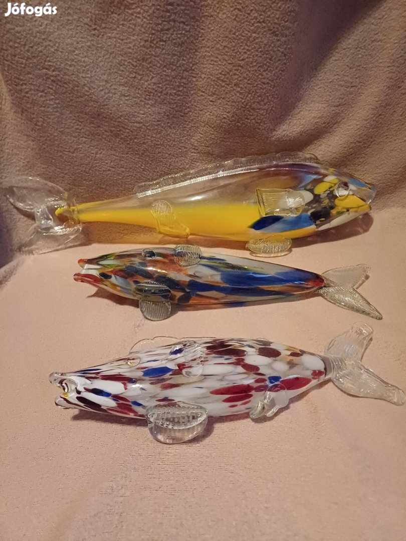 Muránói stílusú üveghalak (3 db egyben)
