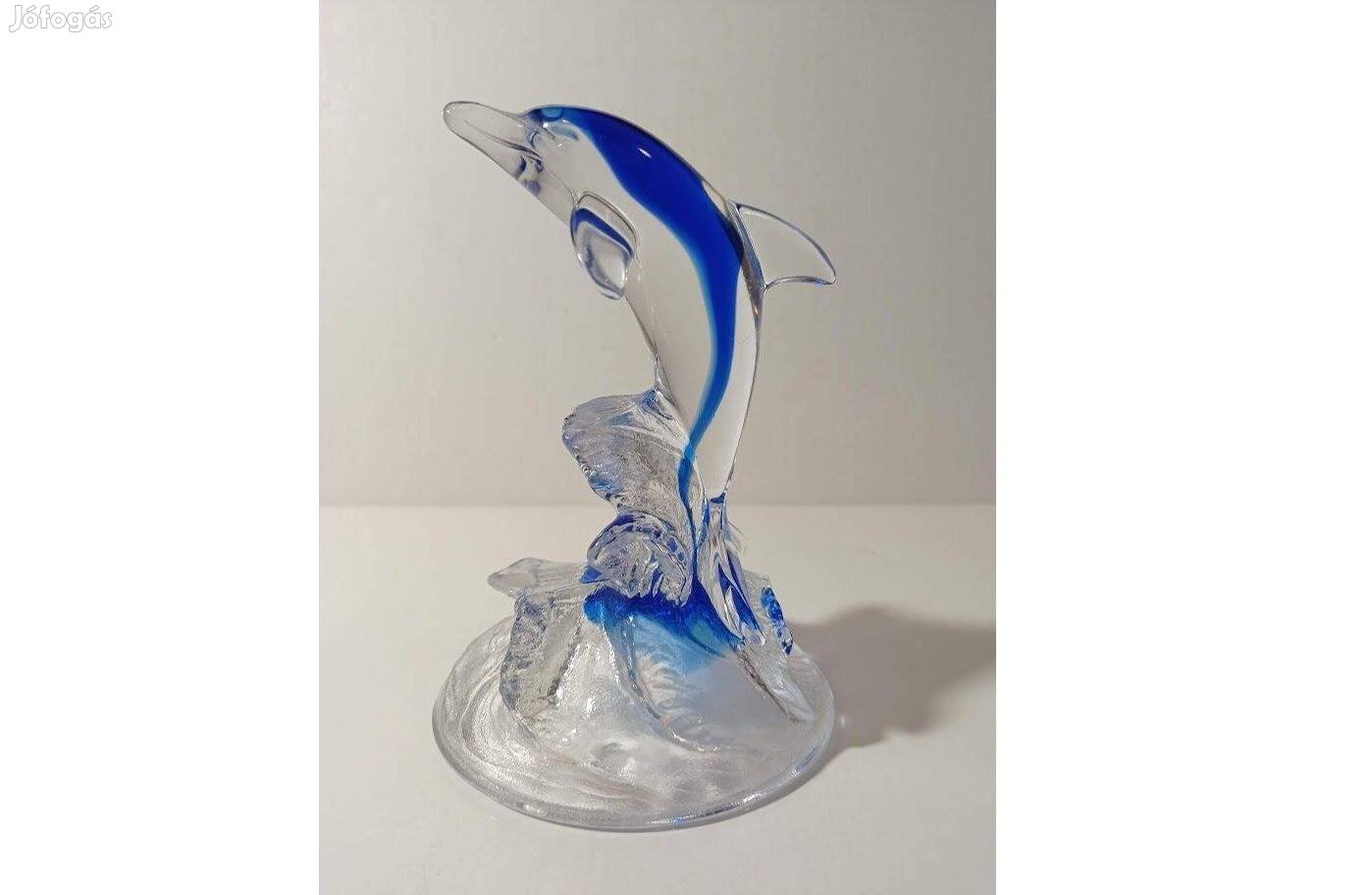 Muránói üveg delfin szobor, levélnehezék