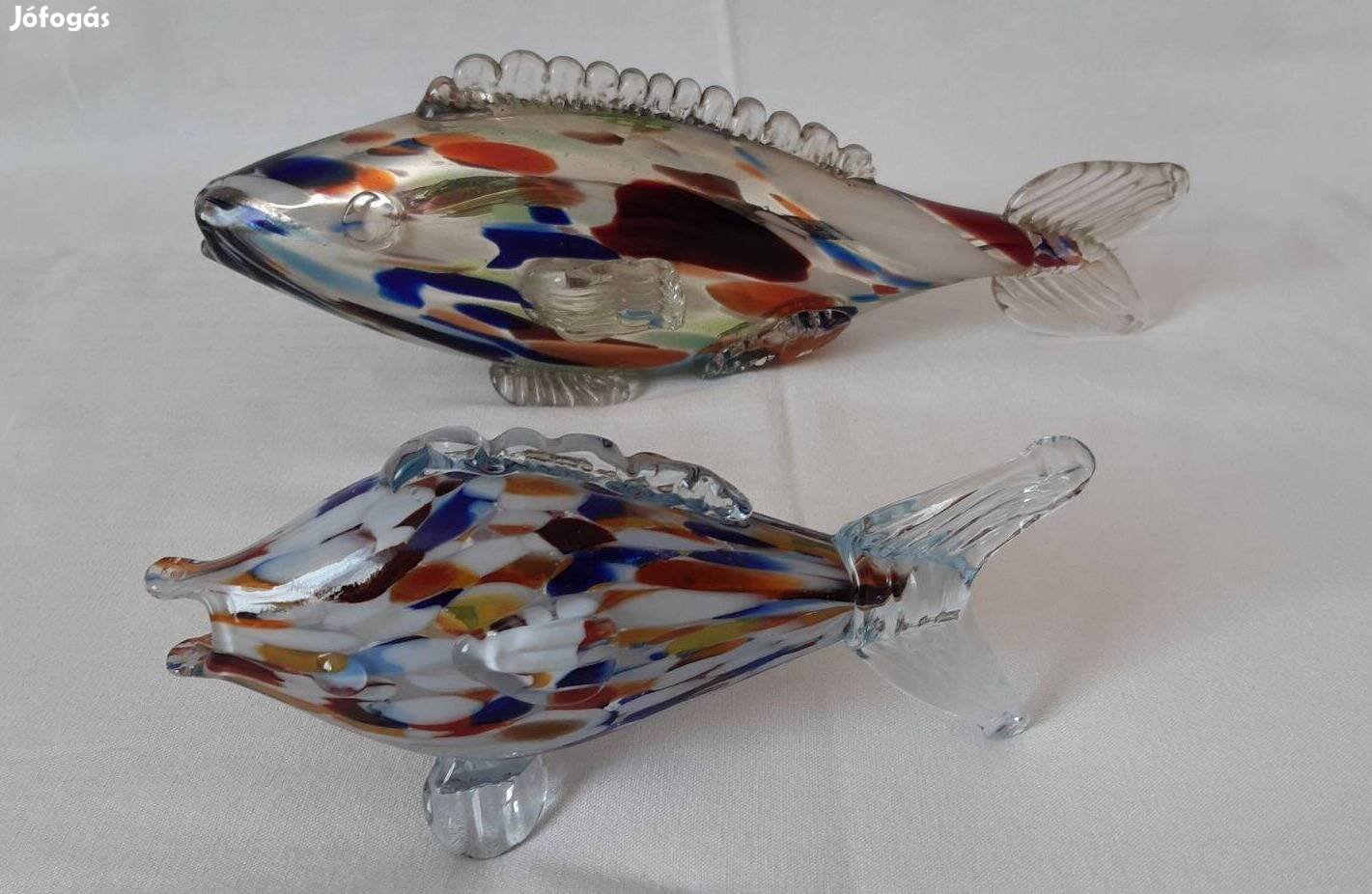 Muránói üveg hal, dísztárgy, retro
