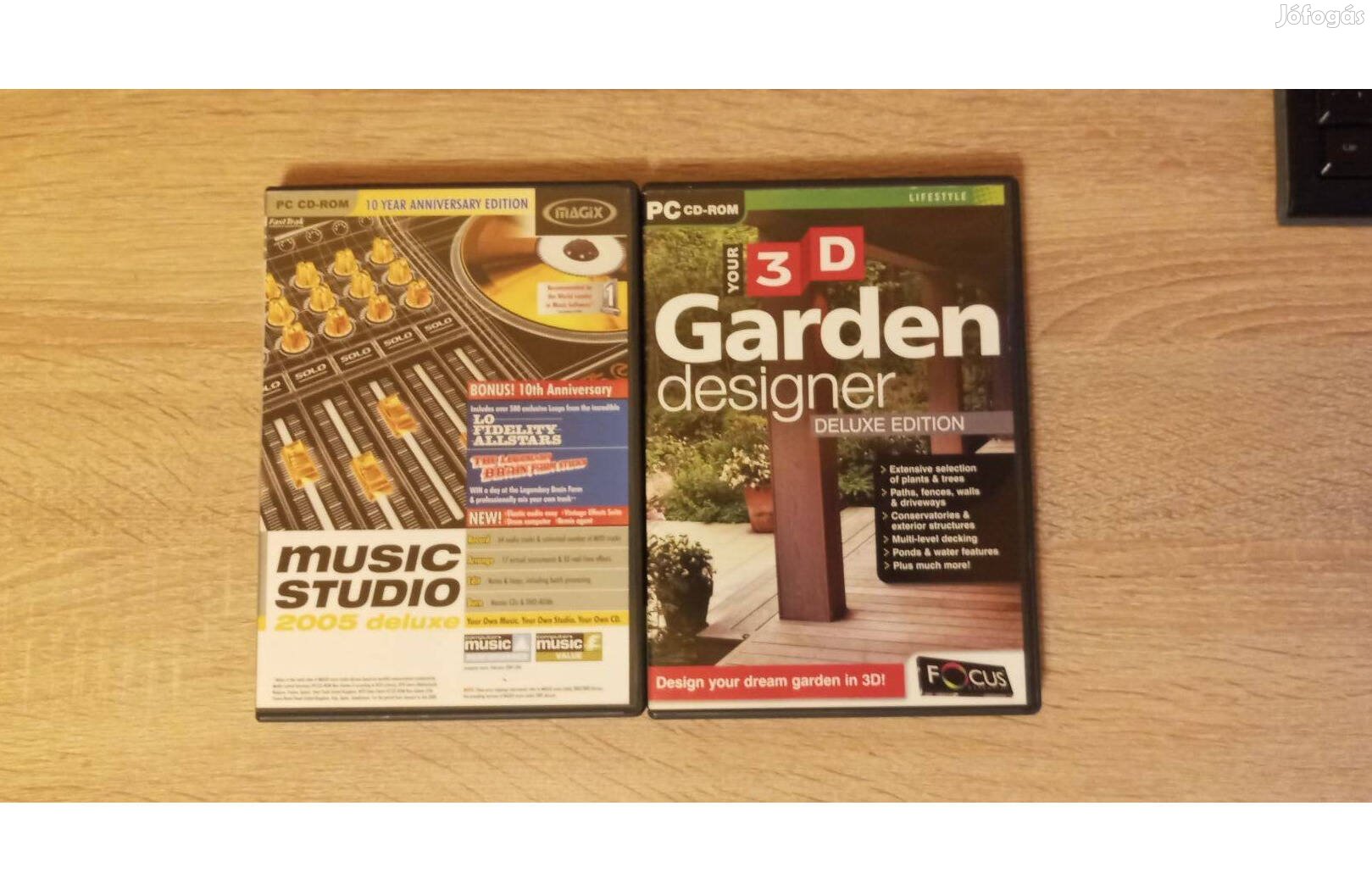 Music Studio zene vágó és 3D Garden Designer pc program lemez