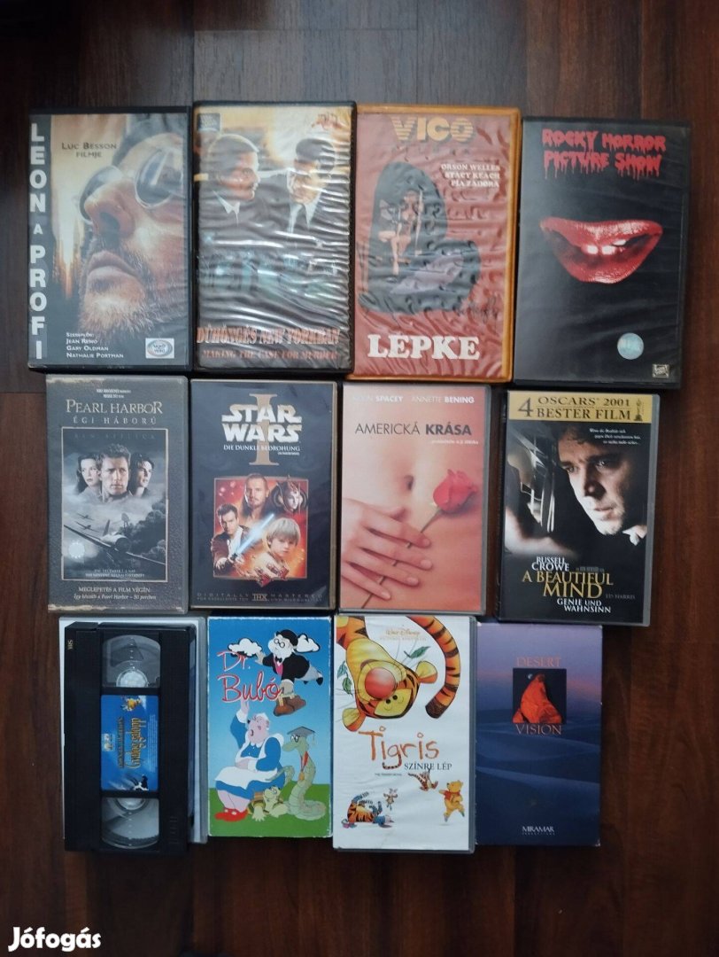 Müsoros VHS videó kazetta gyüjtemény