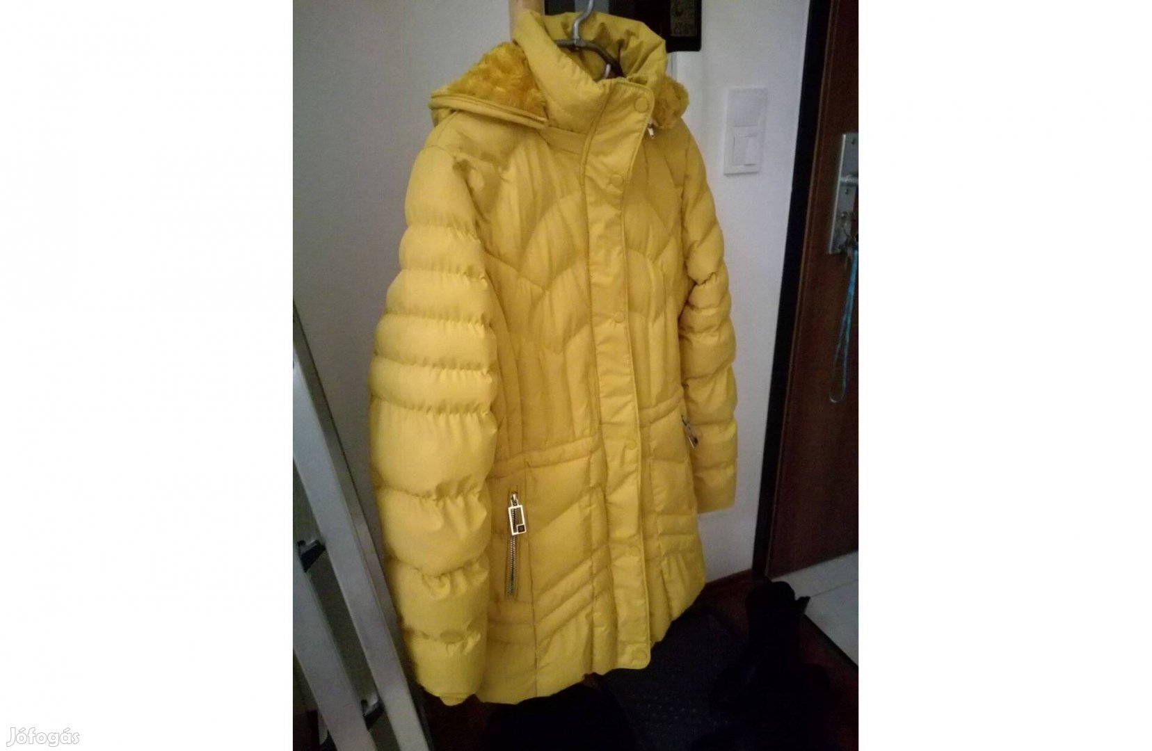 Mustár sárga steppelt kabát