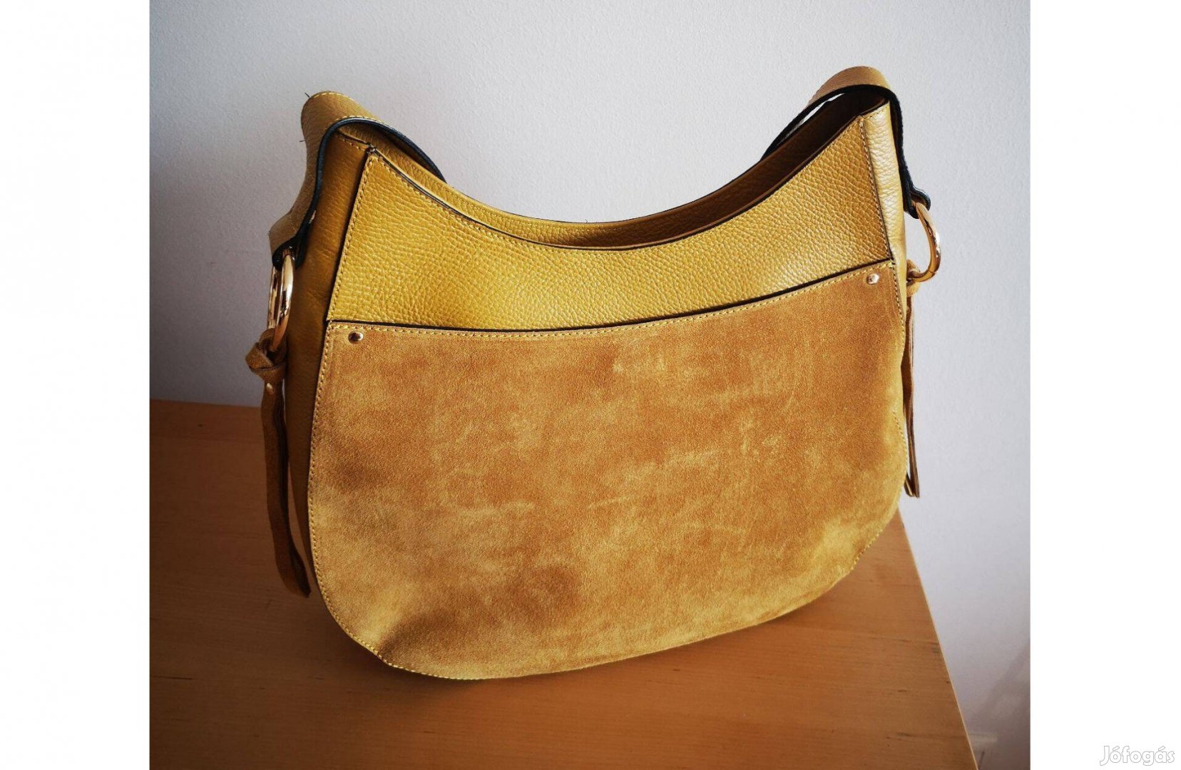 Mustársárga női bőr táska