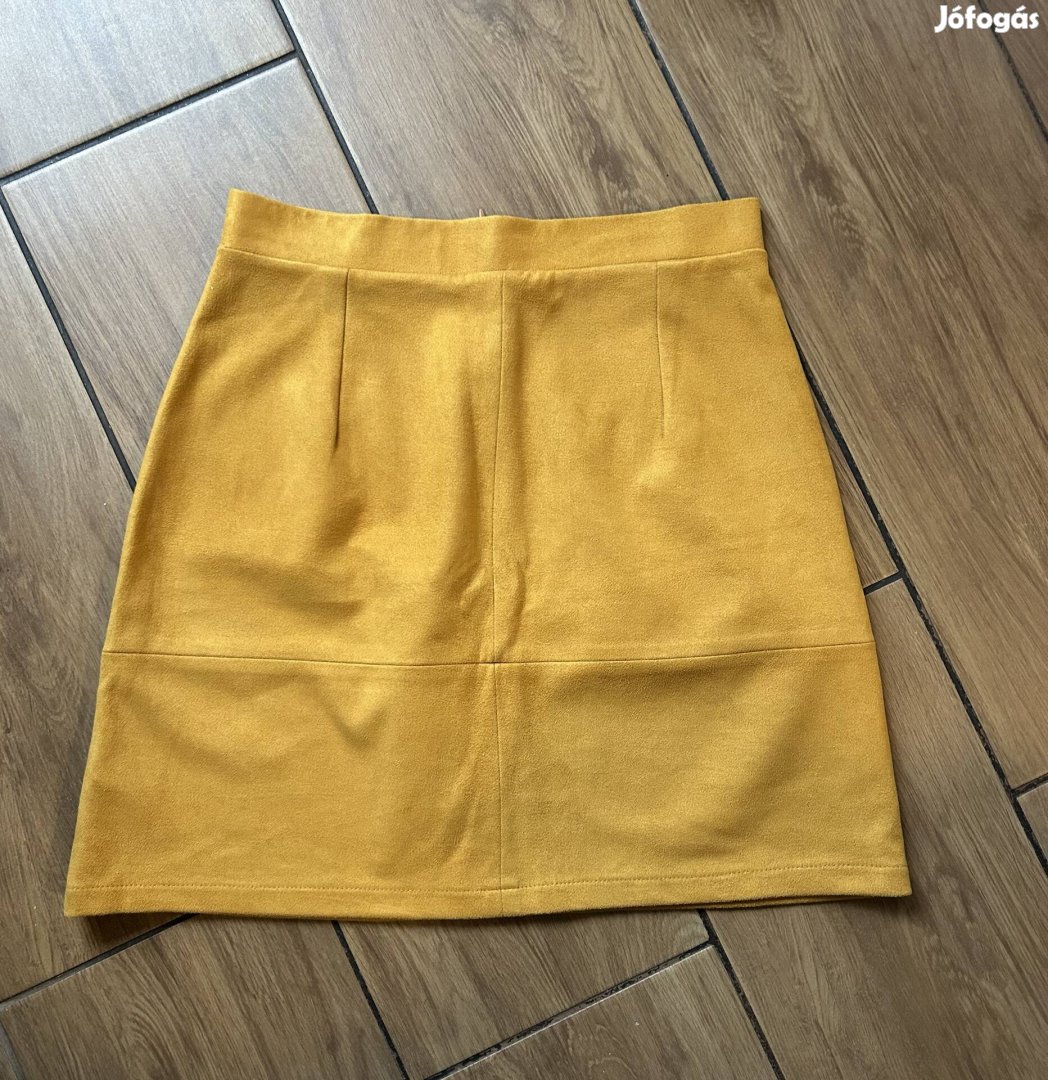 Mustársárga velúr szoknya