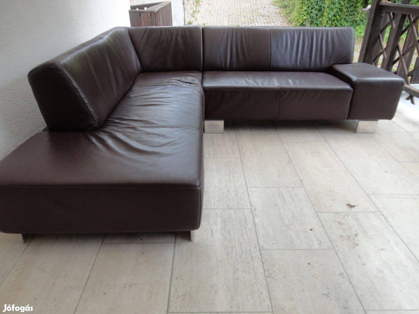 Musterring barna bőr sarokkanapé