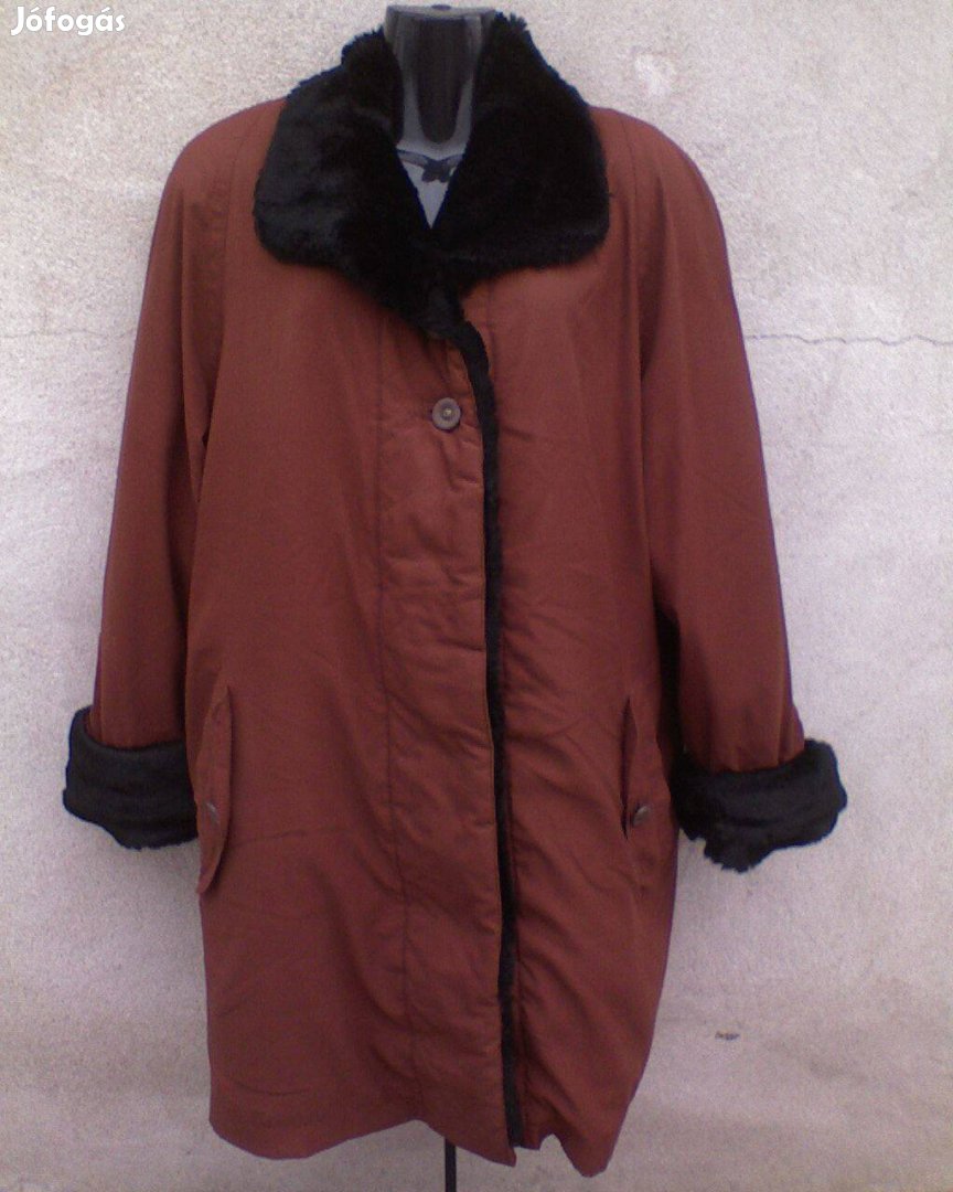 Műszőrmével bélelt meleg női téli kabát 42-es