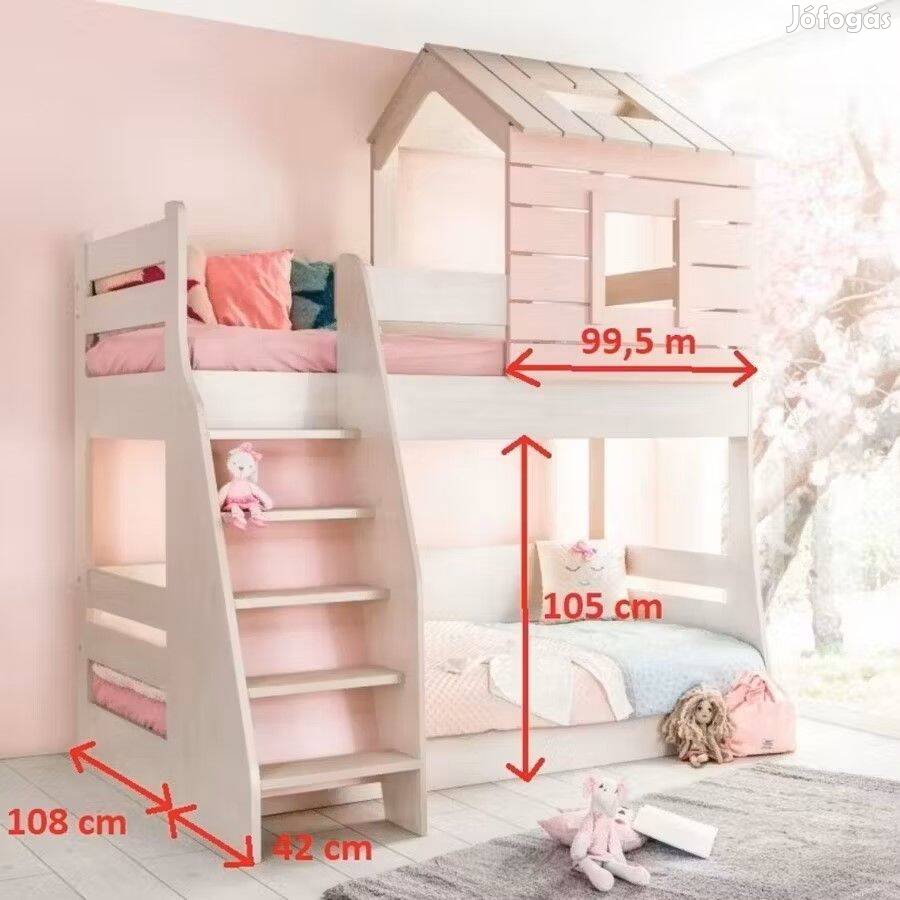 My House Pink Emelet Gyerekágy 100x200 Cm-90x200 cm