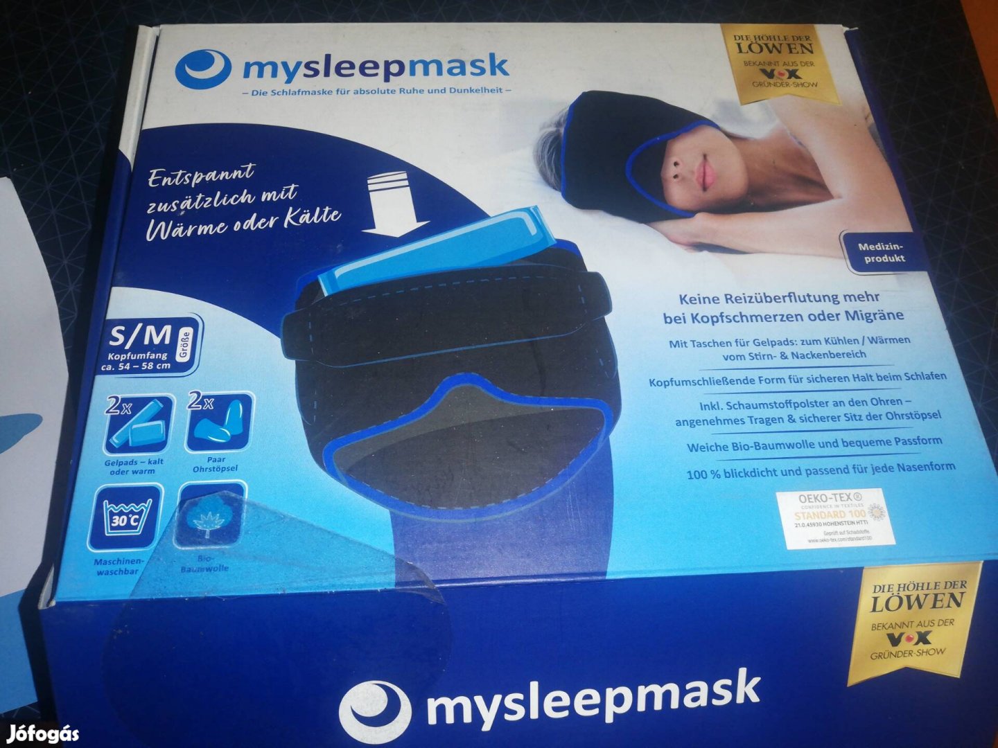 Mysleepmask gélpárnával füldugókkal, új