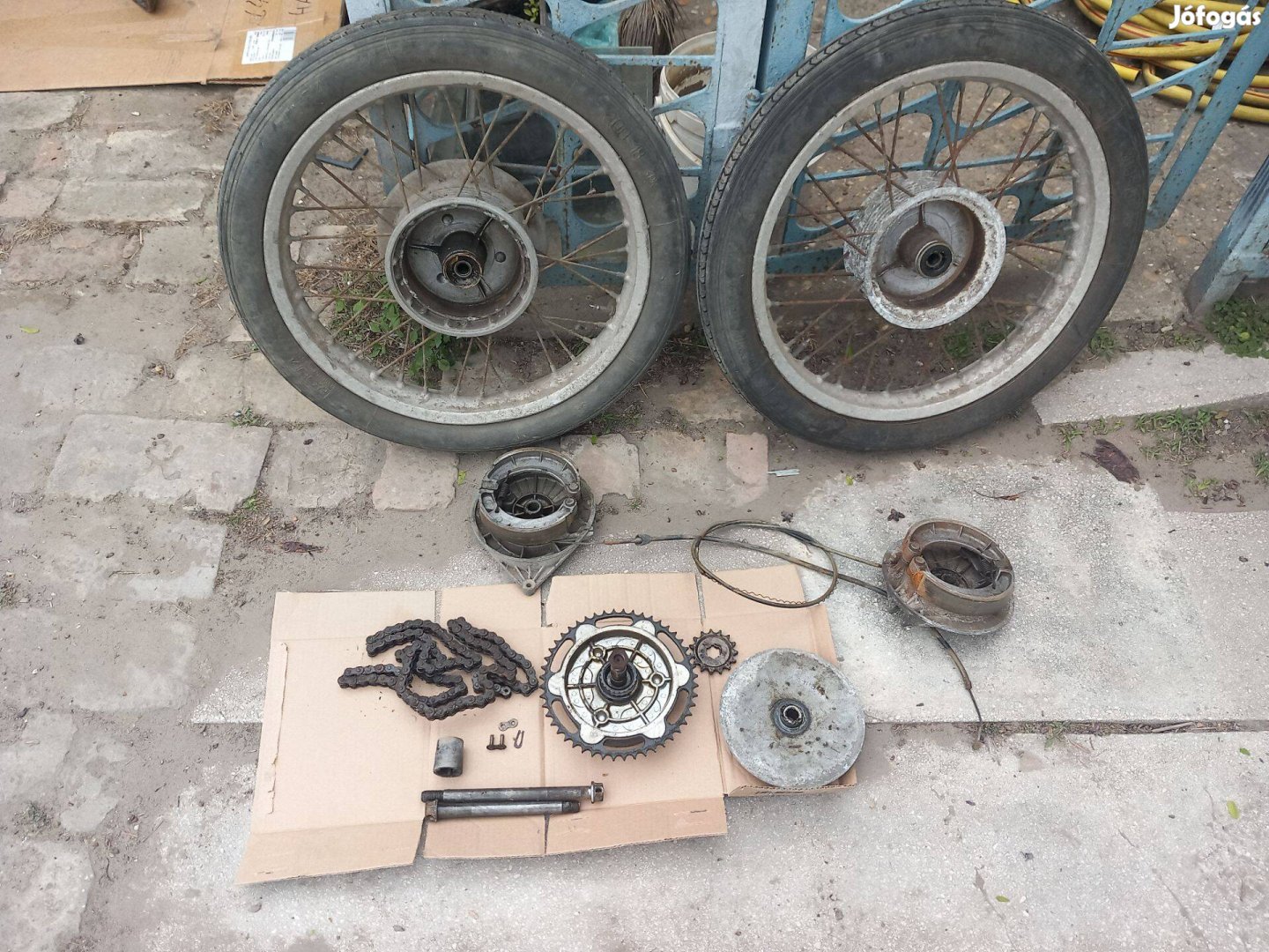 Mz Es 125 komplett kerekek láncal és fogaskerékkel
