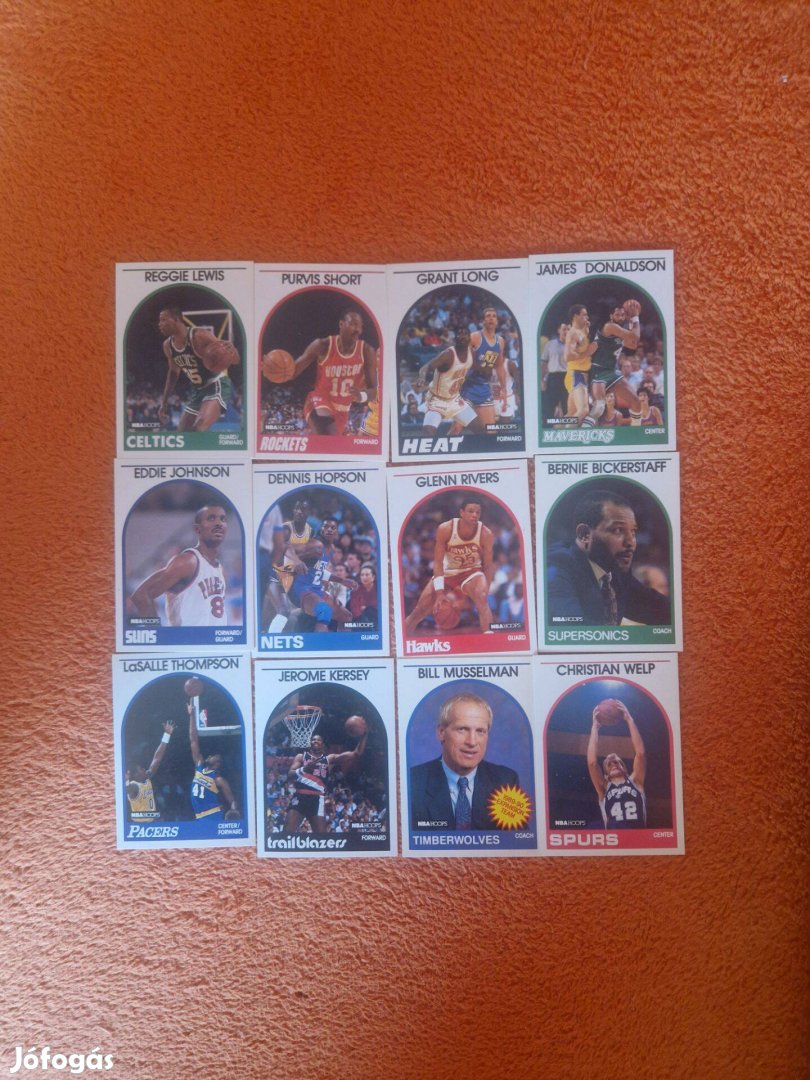 NBA Hoops 1989-90 kosaras kártyák 12db