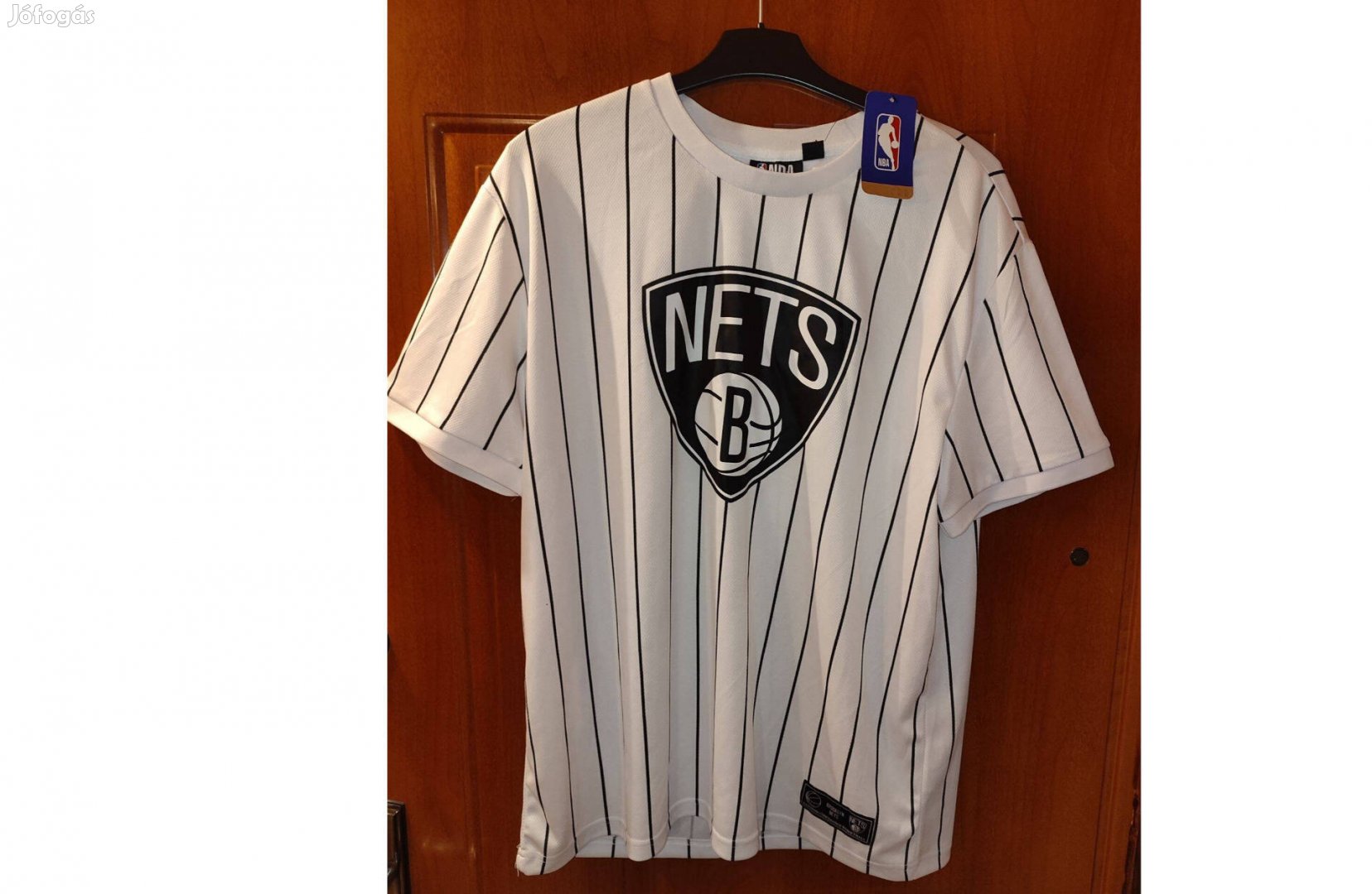 NBA Nets Brooklyn New York fehér új, címkés póló (L-es)
