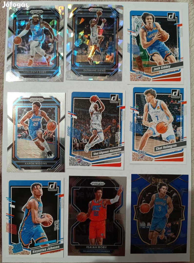 NBA kosaras kártya(OKC) - 9 db