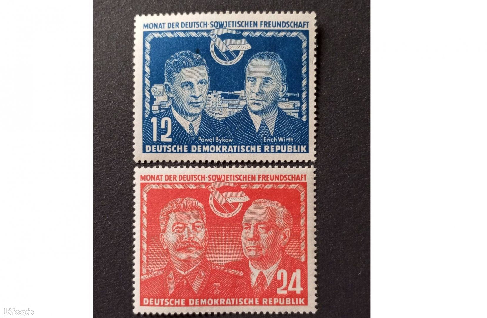 NDK DDR 1951 német-szovjet barátság postatiszta bélyeg sor Michel 296-