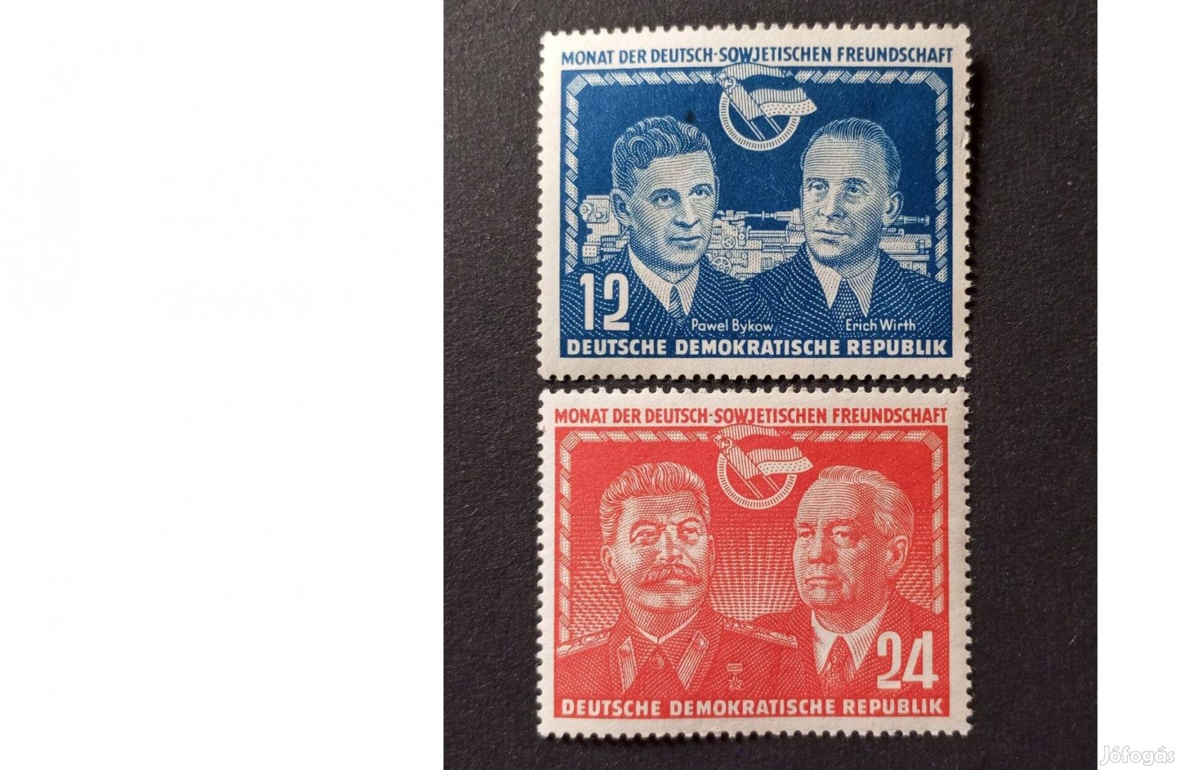 NDK DDR 1951 német-szovjet barátság postatiszta bélyeg sor Michel 296-