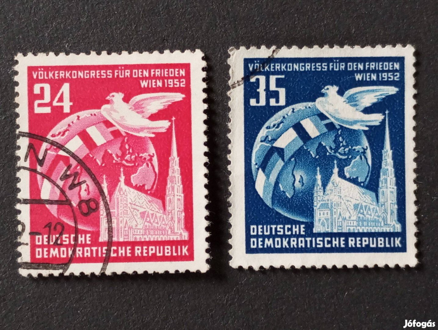 NDK DDR 1952-es Békekongresszus Bécsben komplett bélyegsor