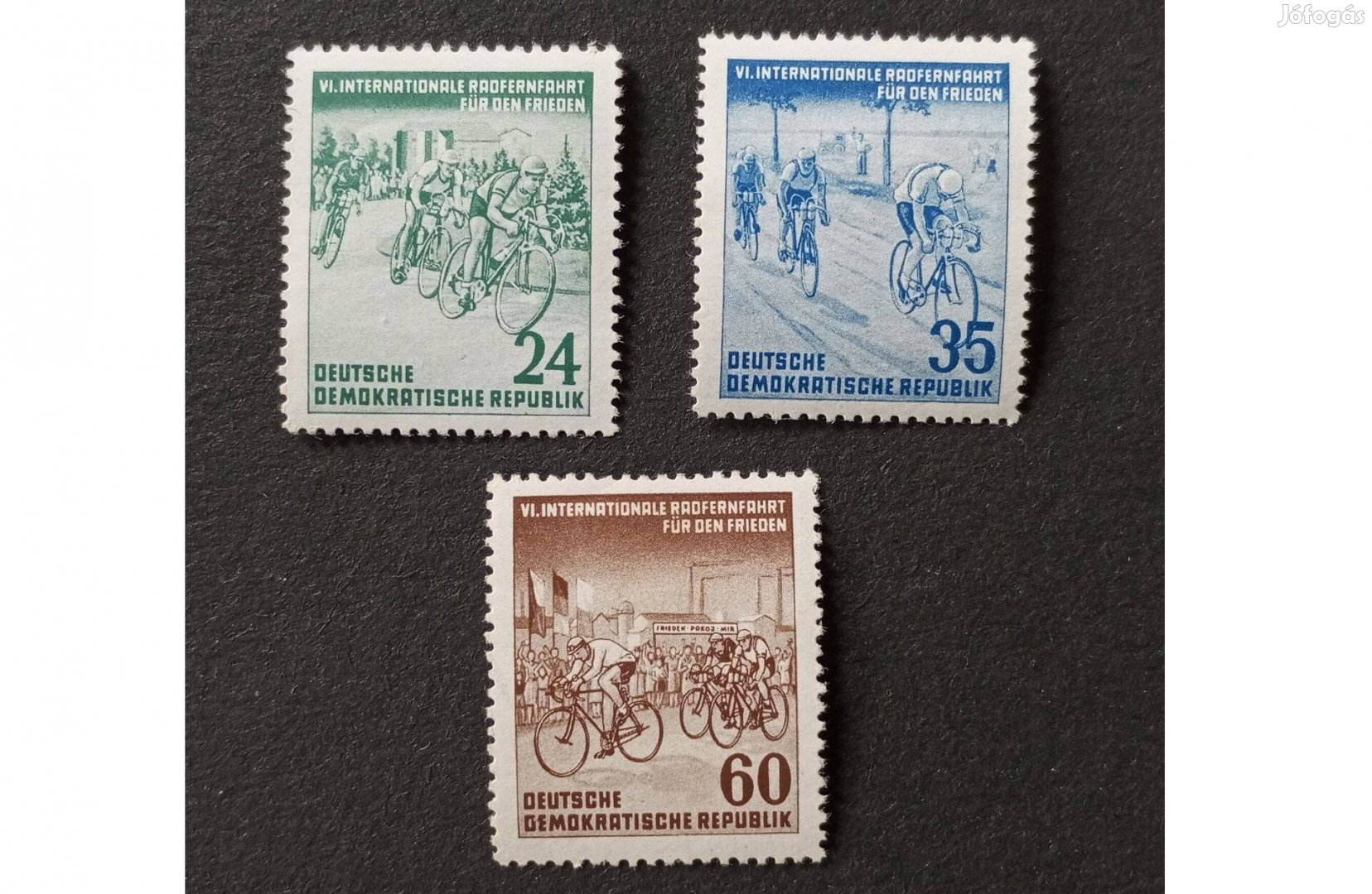 NDK DDR 1953 Prága-Berlin-Varsó békeesemény komplett postatiszta bély